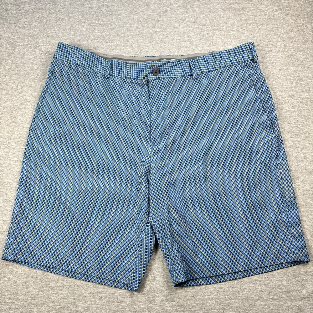 Walter Hagen Performance 11‎ Golf Shorts Men's Size 40 / 9 Blue Yellow Pattern